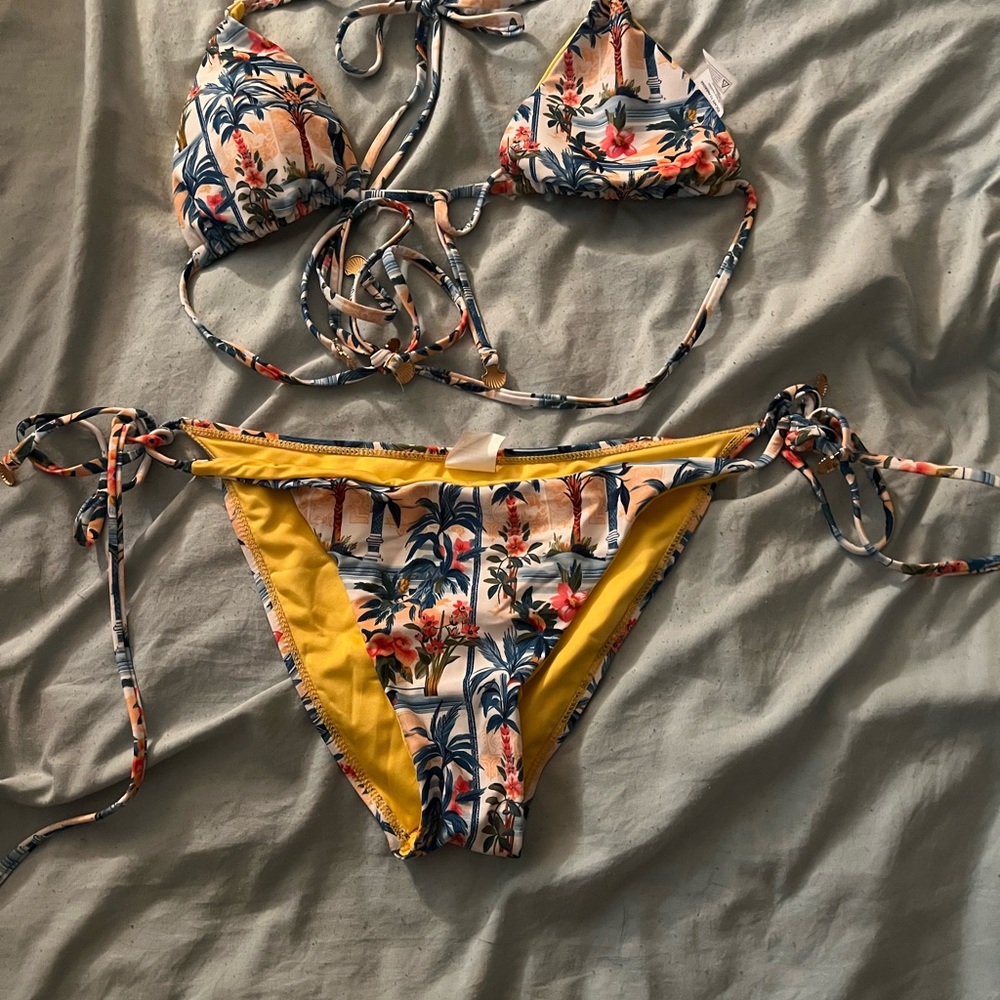 Tropical Print Bikini Set